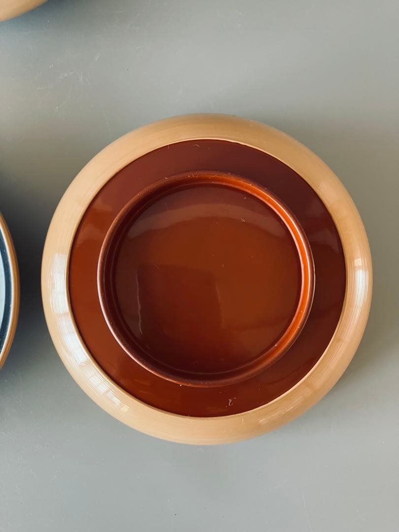 蟹文 白漆 蓋付椀 4組