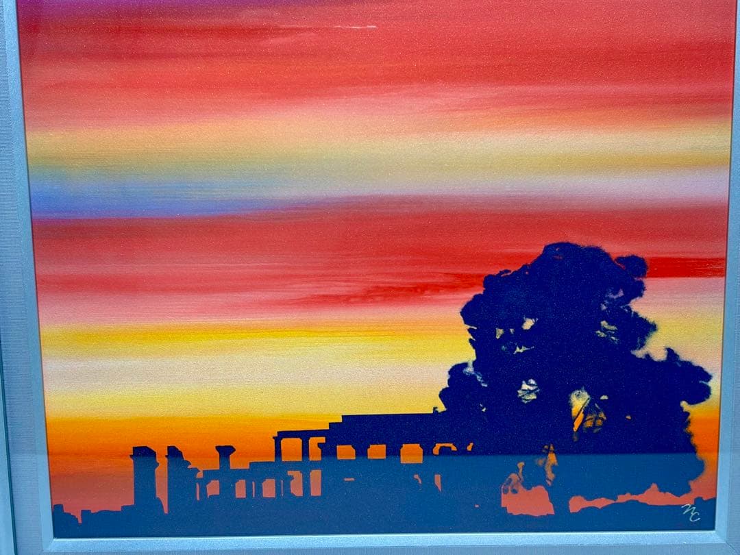 #鎮西直秀 「神々の空 エギナ・アファイア神殿」 油彩画 8号