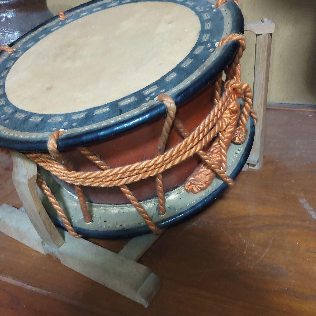 中型 和太鼓 黒と赤 スタンド付き