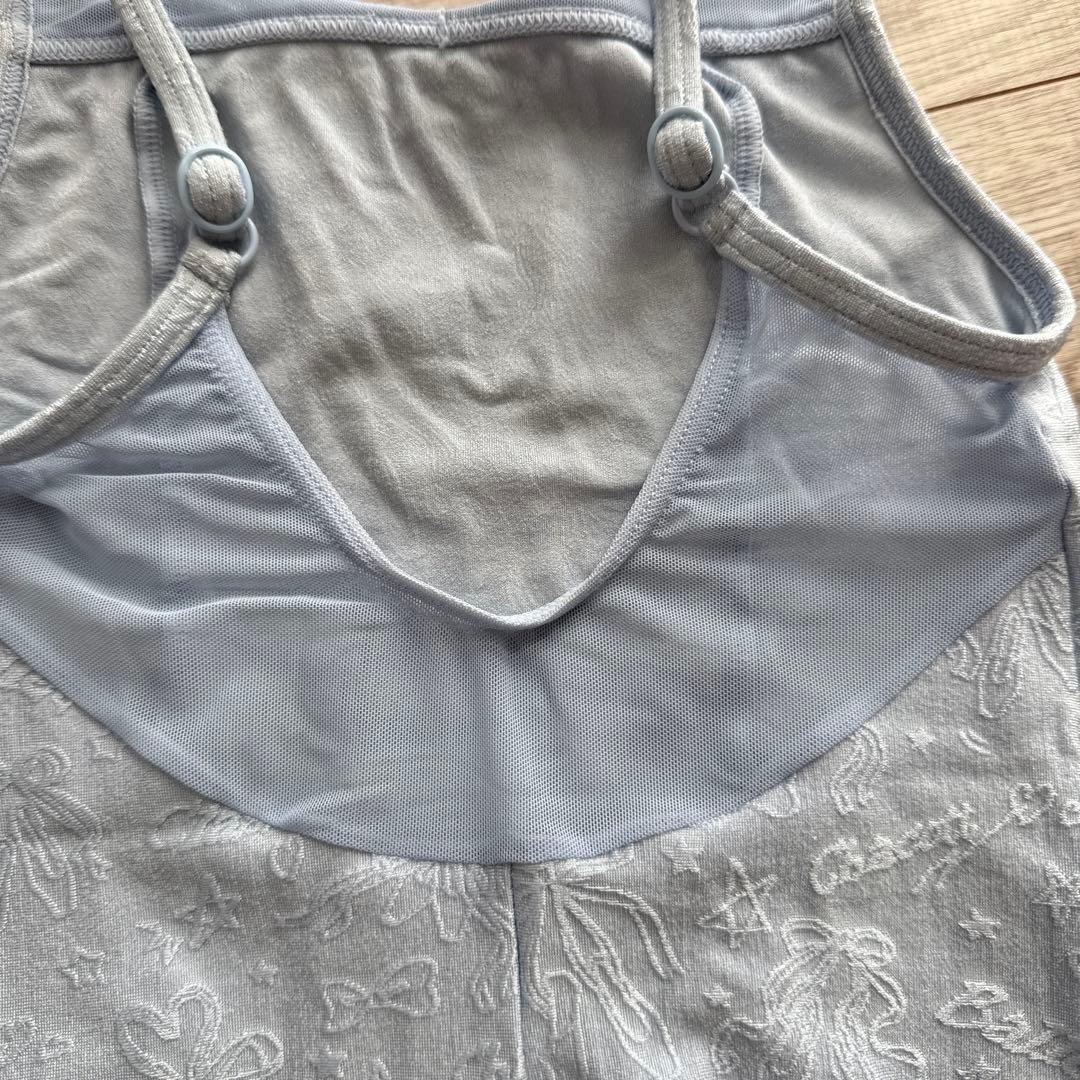 チャコット　水着　ブルー　バービー刺繍のレオタード　130