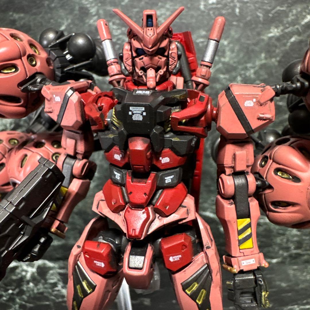 HG 赤いガンダム　ビット6個装備　塗装完成品　ガンプラ　ジークアクス