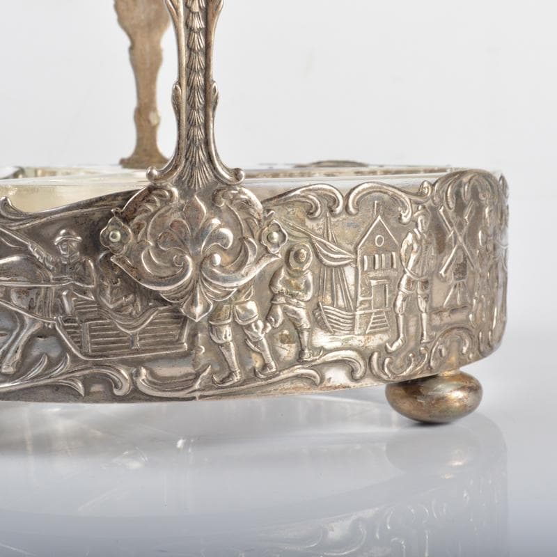 アンティーク　生駒製　銀着　小物入　N　4179