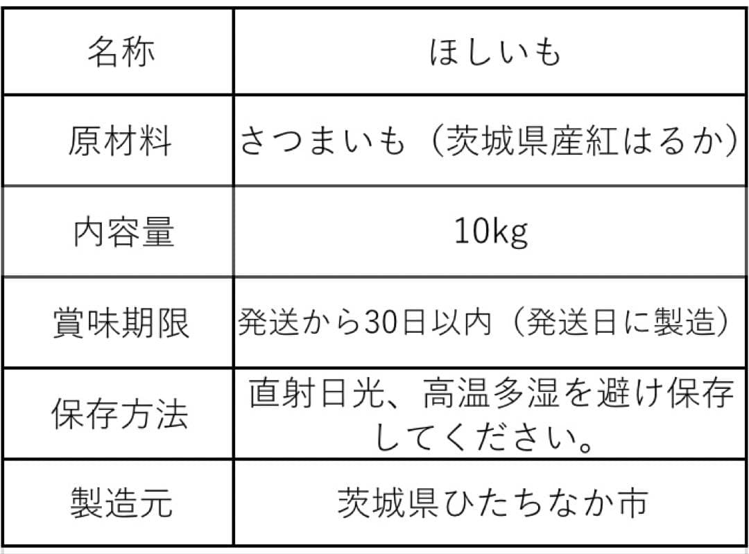 【ほしいも】茨城県産　訳あり　紅はるか使用　10kg