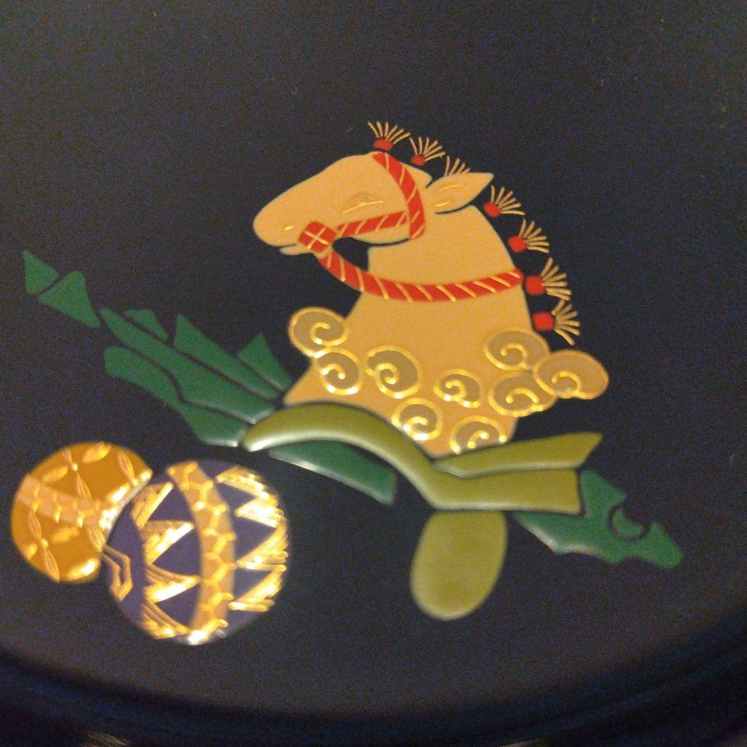 輪島塗　慶塚　春駒蒔絵　干菓子皿　一枚　木箱