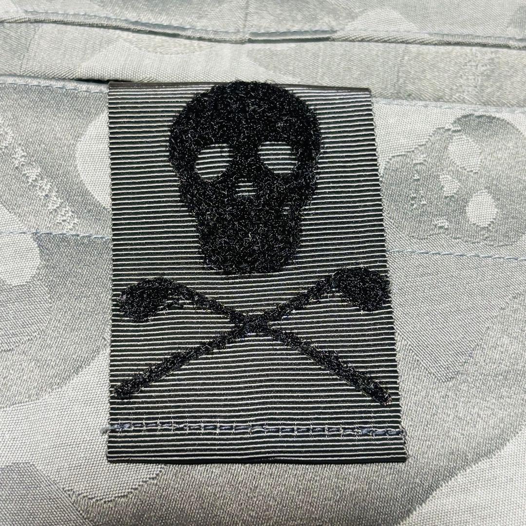 美品 マークアンドロナ パンツ グレー カモフラ 迷彩 スカル ストレッチ L