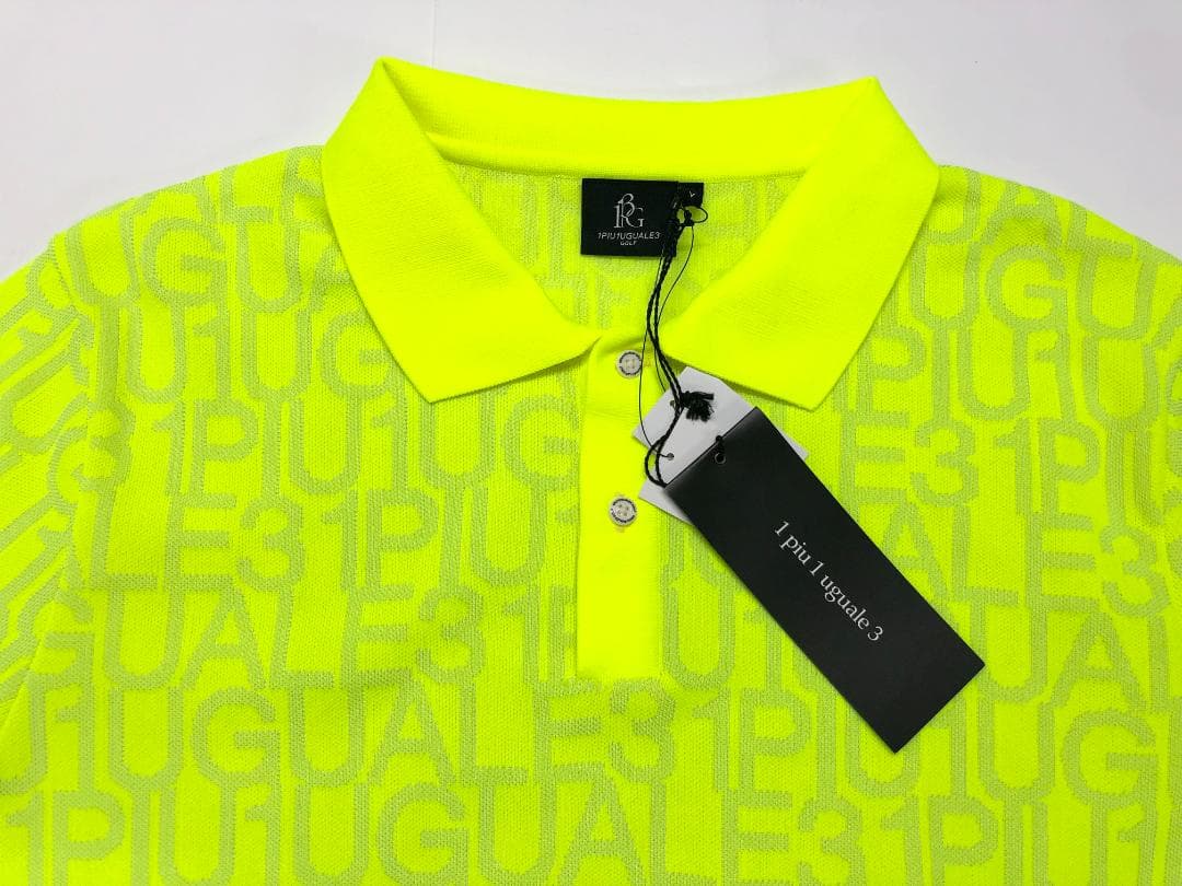 ○★新品未使用　1PIU1UGUALE3 ゴルフニットポロシャツ　V　イエロー系