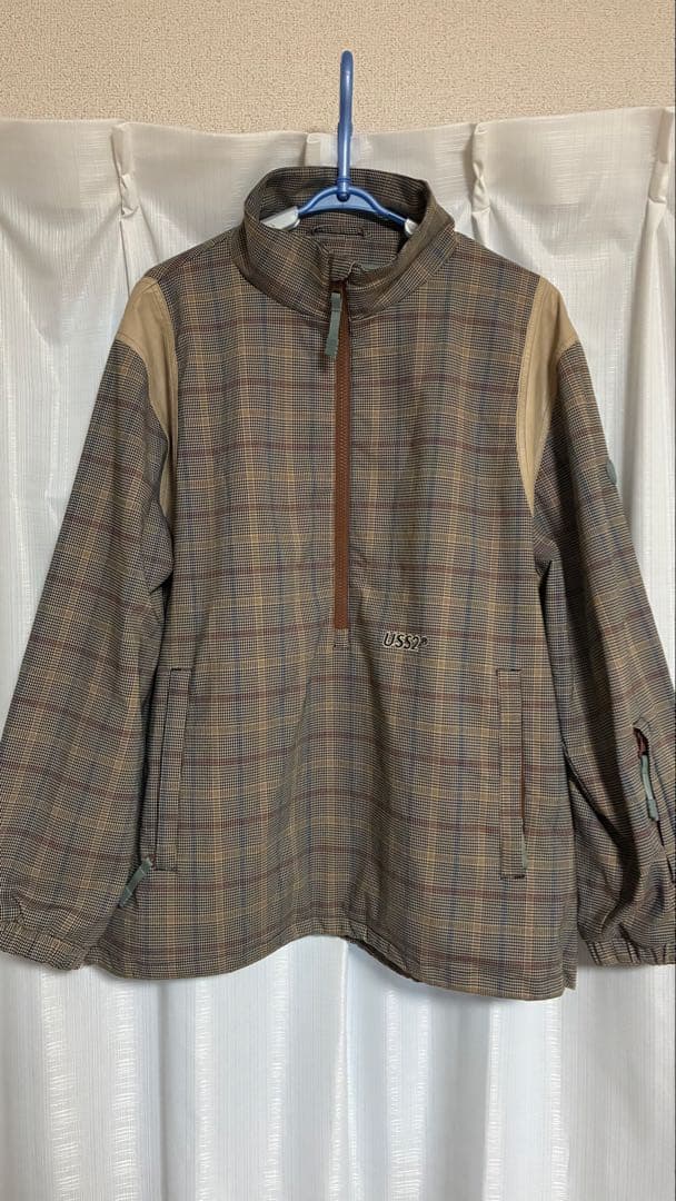 【中古】韓国USS2 チェック柄 ハーフジップジャケット S
