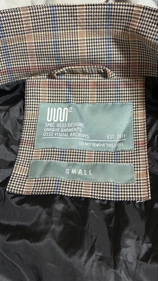 【中古】韓国USS2 チェック柄 ハーフジップジャケット S