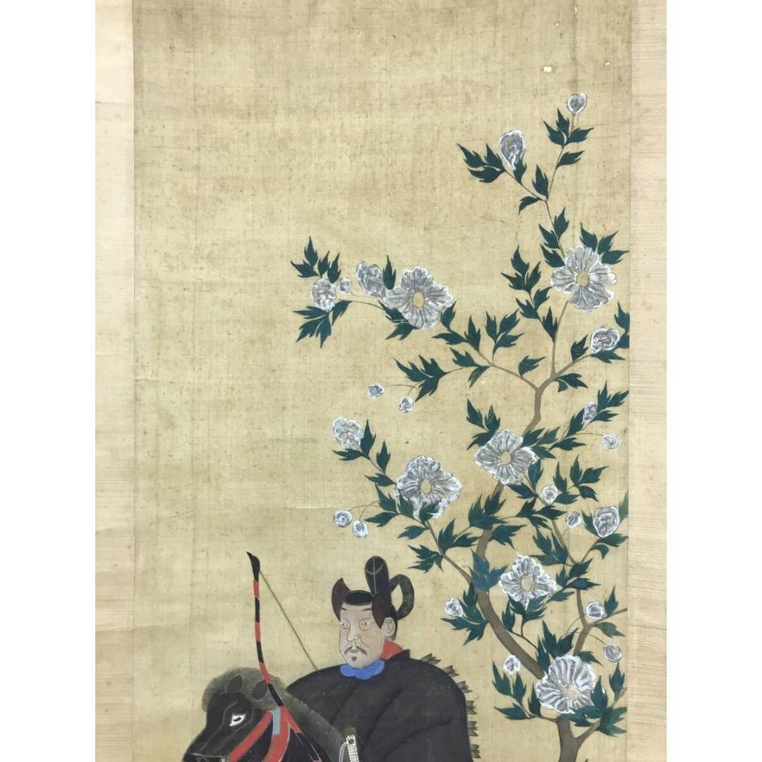 模写/土佐光起/武者絵/双幅/人物図/掛軸☆宝船☆AK-618