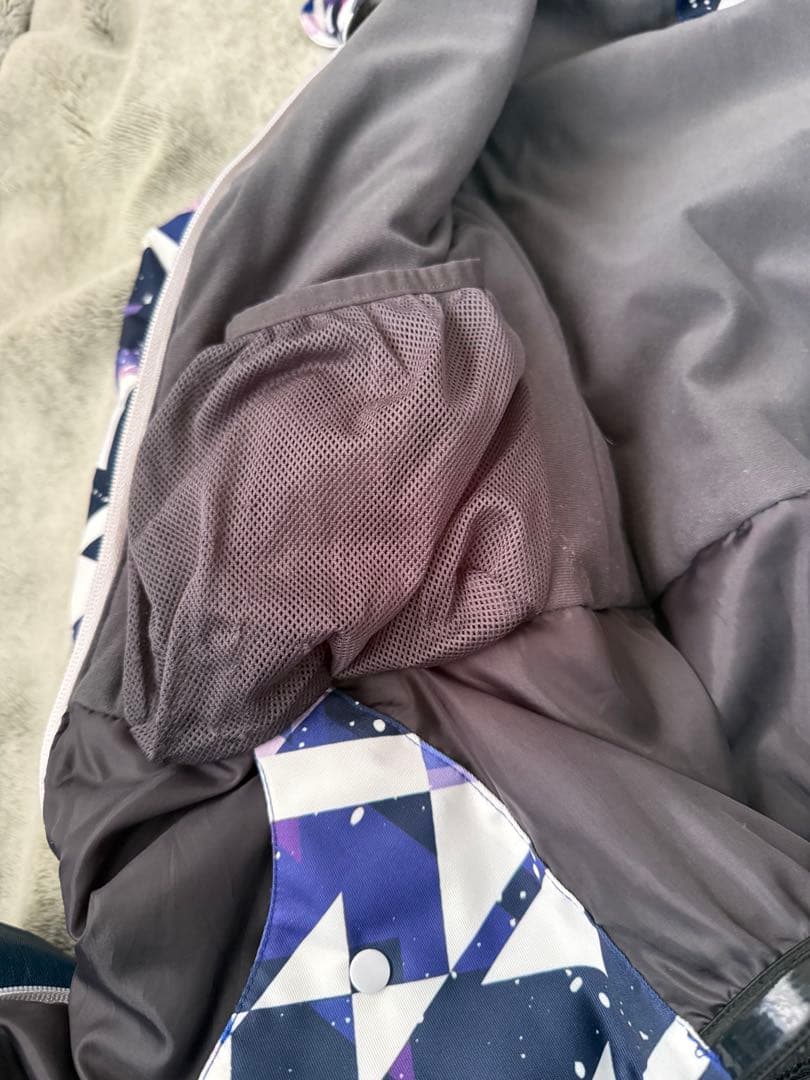 【S】スキースノーボードウェア上下 レディース 防水 防寒 紫 青 白 フード付