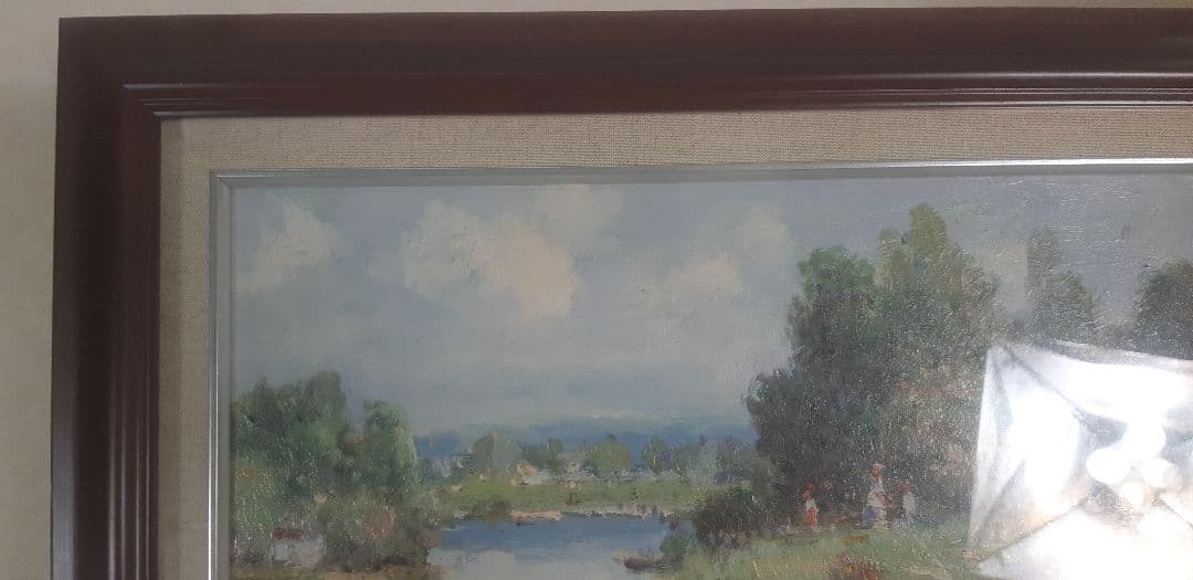 ピエール ロネット 油彩 風景画 額装 f6 印象派