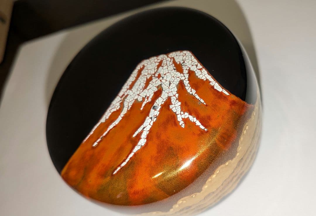 『赤富士　平棗』蒔絵　新井宗賀作　新井満平　輪島塗加賀茶器表千家裏千家塗師茶道具
