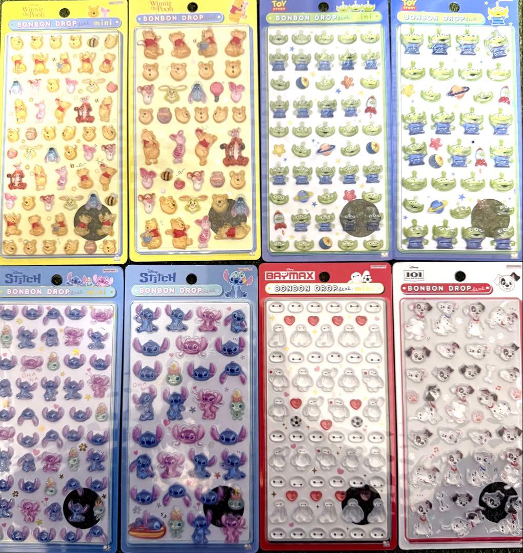 【国内正規品】【即日発送】ボンボンドロップシール　ディズニー　8枚セット