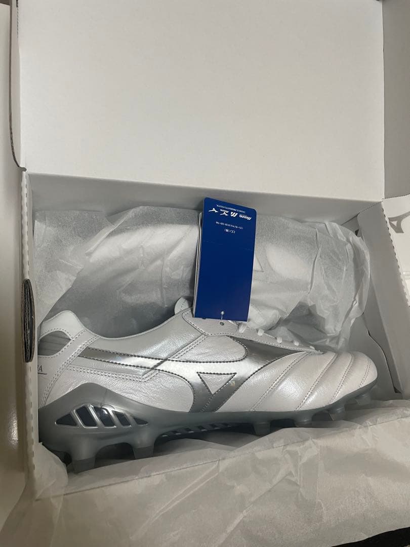 ミズノ　モレリア DNA ジャパン　ホワイト　シルバーホログラフィック