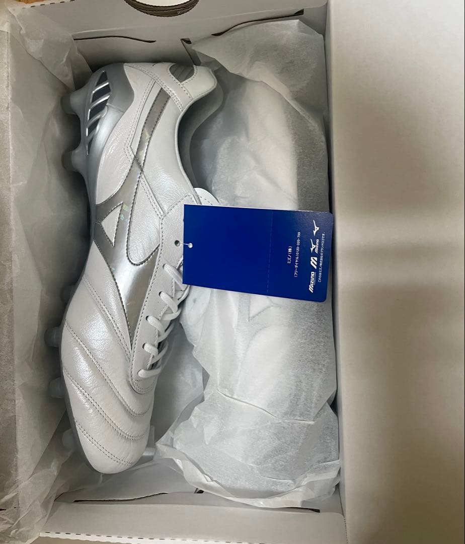 ミズノ　モレリア DNA ジャパン　ホワイト　シルバーホログラフィック