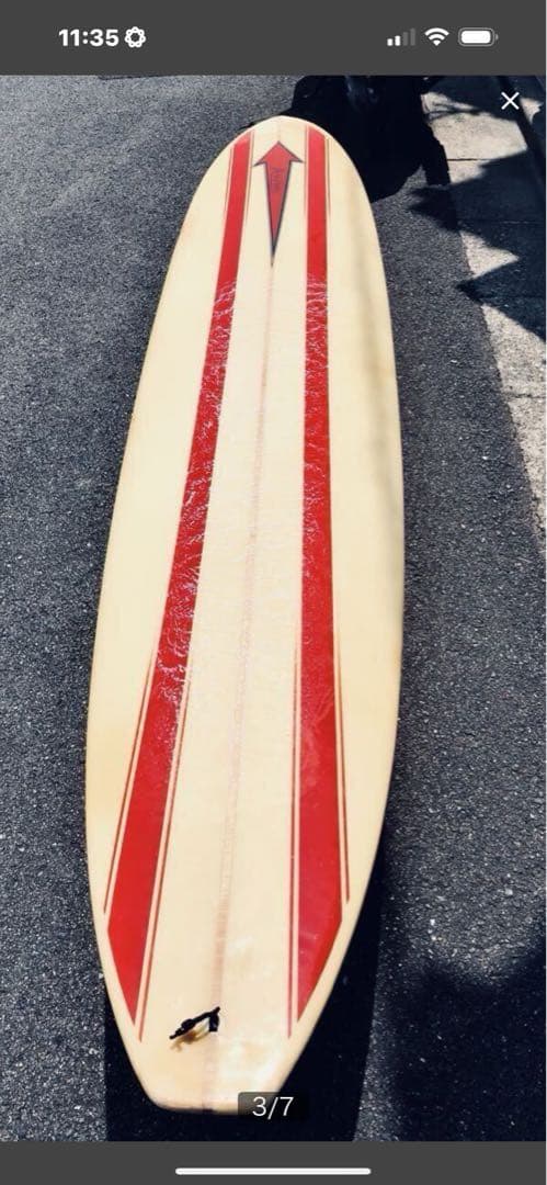 フレッチャーシエープ9ロングボード 赤いストライプ