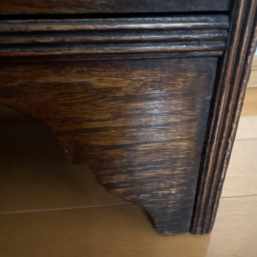 イギリスアンティーク　飾り棚　本棚　ガラス扉　オーク材