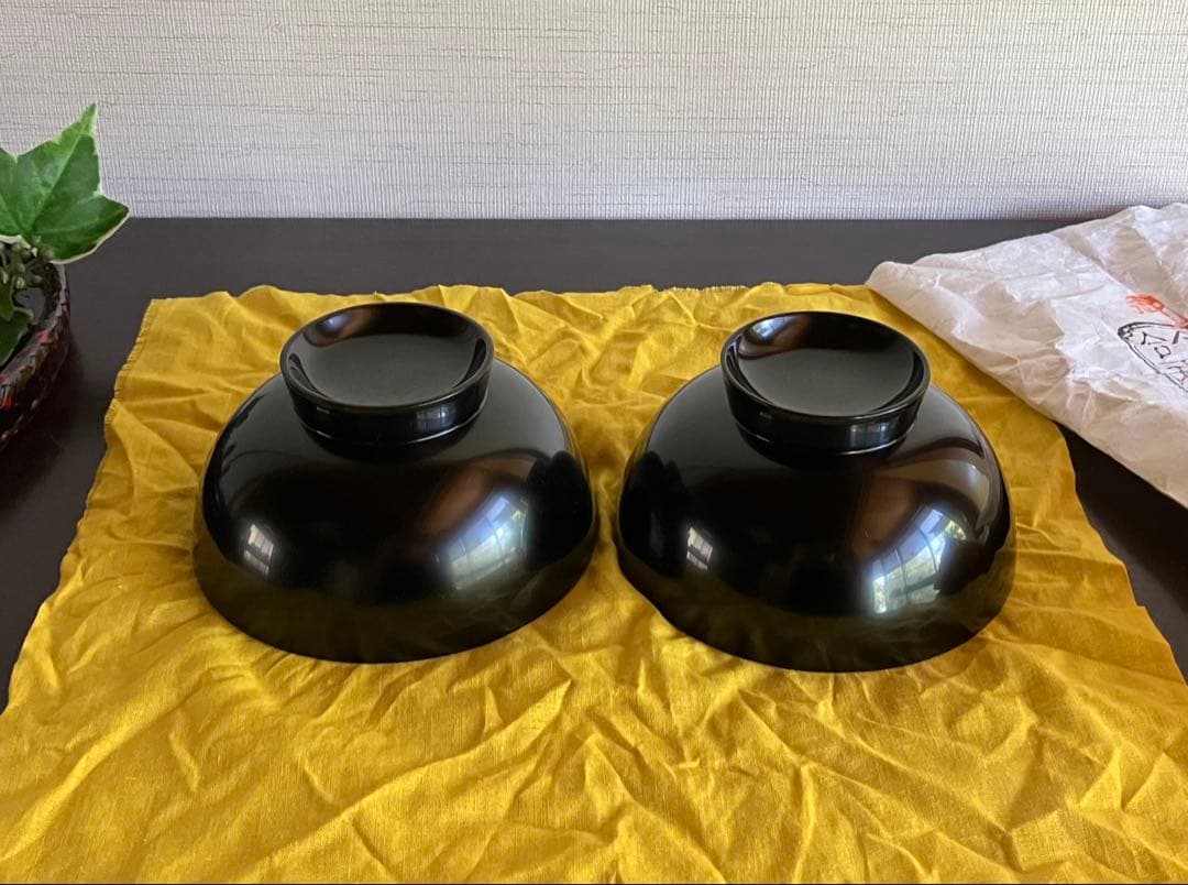 輪島塗　夫婦椀　お椀　汁椀　２客　御誂　能州輪島　布着本堅地　五島屋