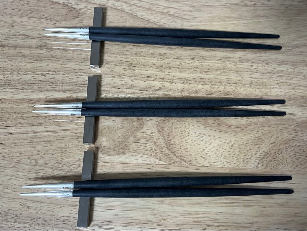 3セット　クチポール　ゴア　ブラック　箸　箸置き　新品 : 素人保管品