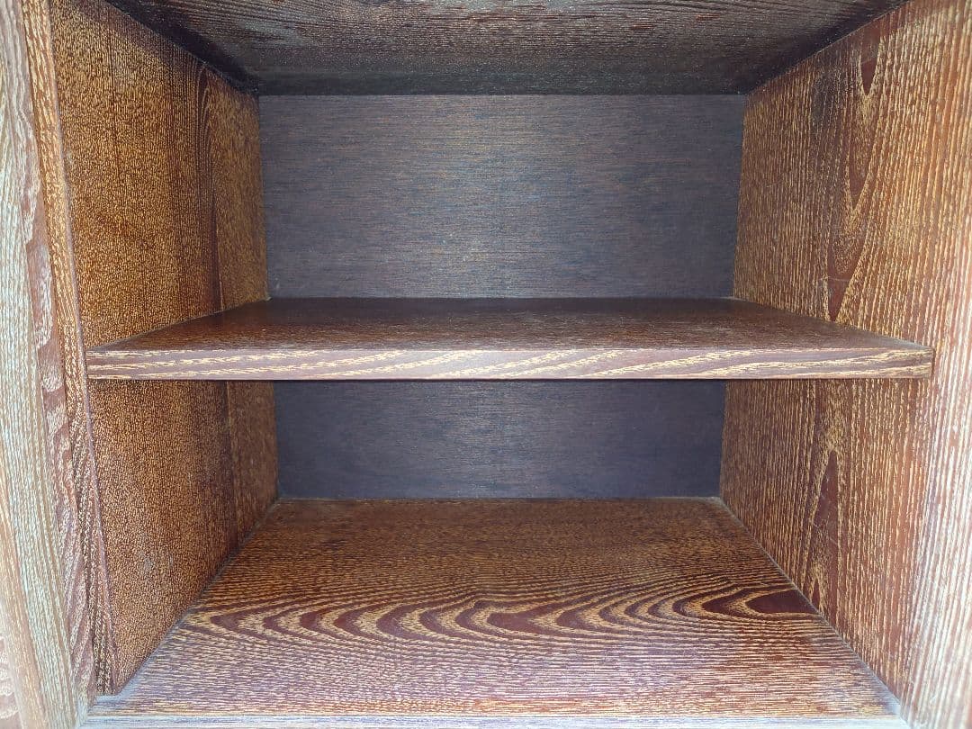 木製 飾り棚 ガラス戸 引出し キャビネット 昭和レトロ アンティーク 茶棚 箱