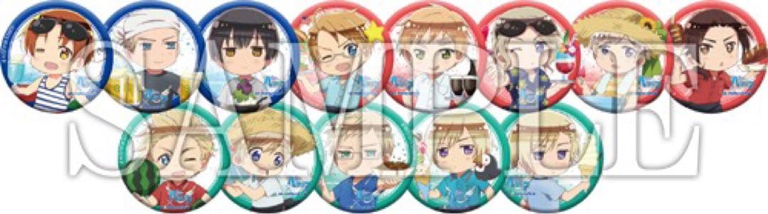 ヘタリア 日本 イギリス 北欧 缶バッジ アニカフェ 2015 まとめ売り