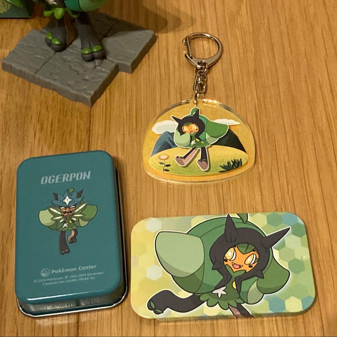 ポケモン　オーガポン　フィギュア　アクリルキーホルダー　缶ケース