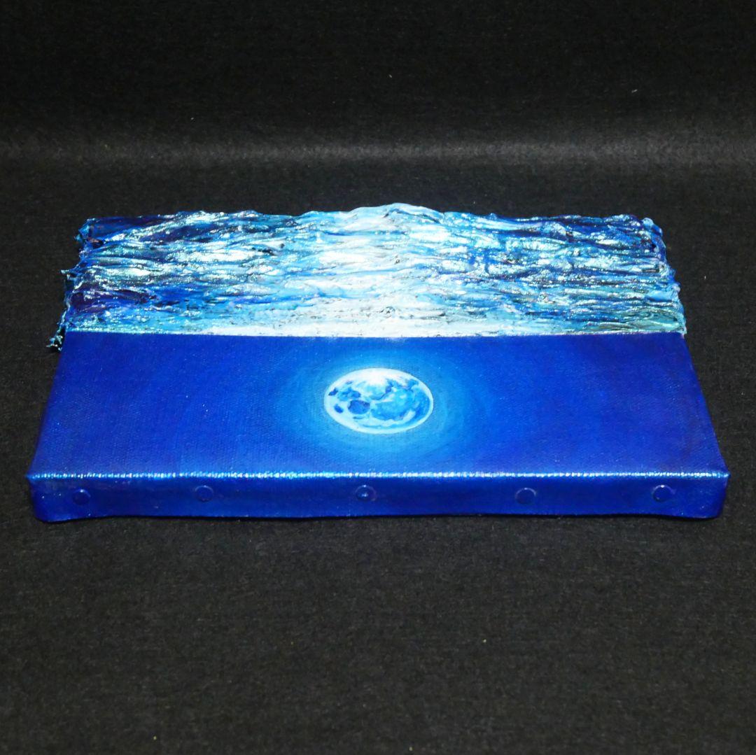 油絵 油彩 油彩画 絵 絵画 SM号【青い満月】