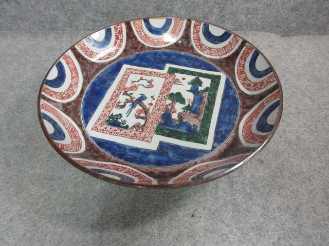 九谷焼 高杯 [B24219] 角福 色絵 古九谷風 花鳥風月