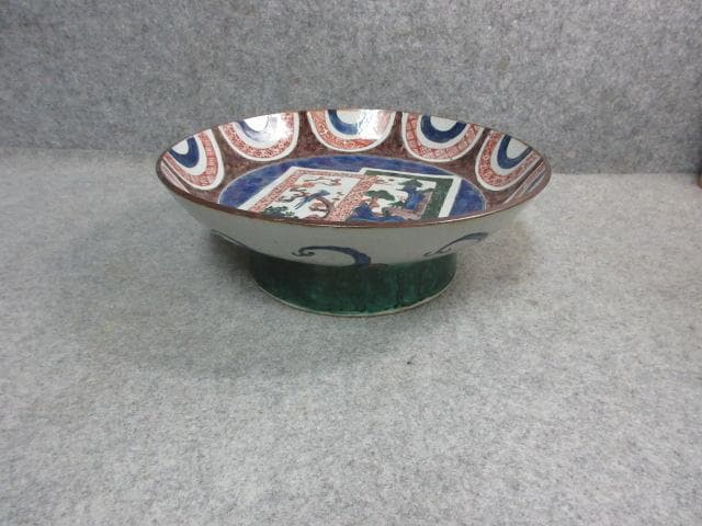 九谷焼 高杯 [B24219] 角福 色絵 古九谷風 花鳥風月