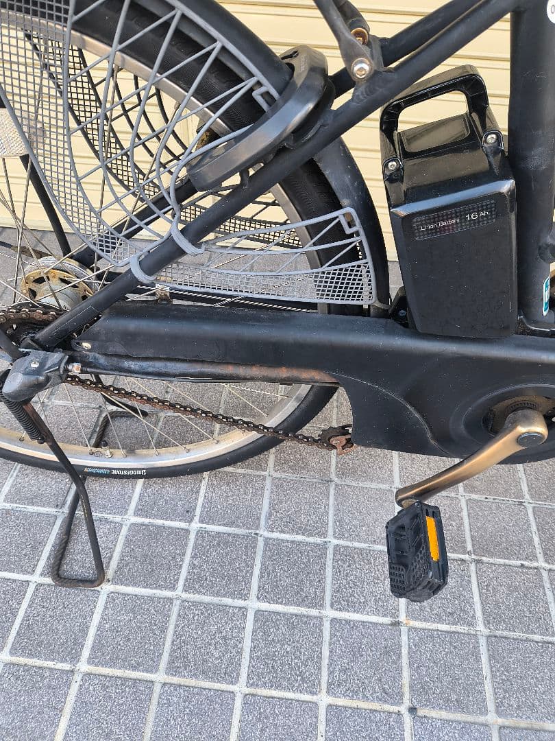 Panasonic 電動アシスト自転車 黒 後カゴ付き
