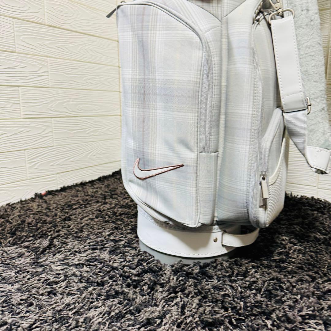 NIKE キャディバッグ　10分割　レディース　チェック　ナイキ　ゴルフ