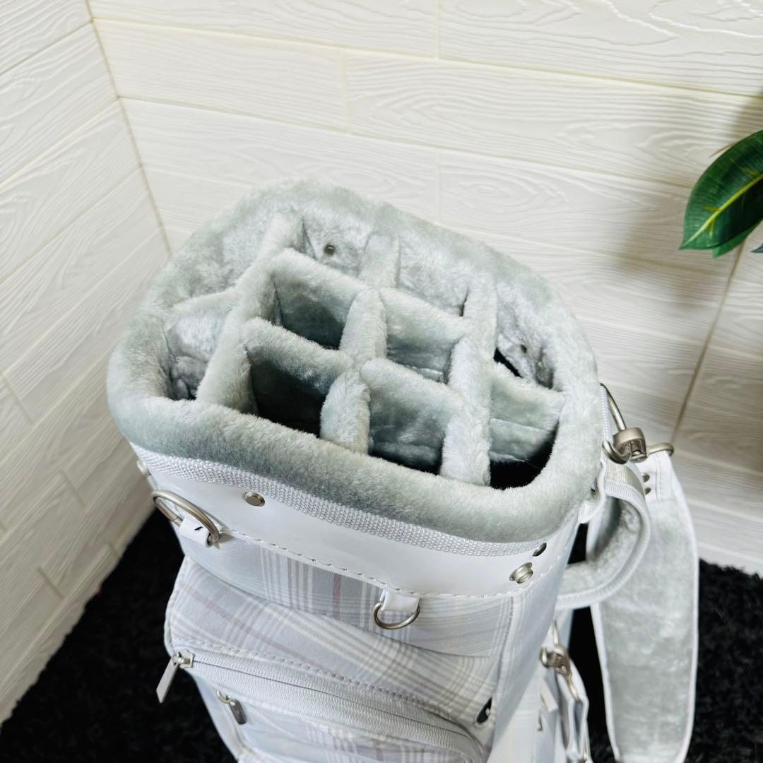 NIKE キャディバッグ　10分割　レディース　チェック　ナイキ　ゴルフ