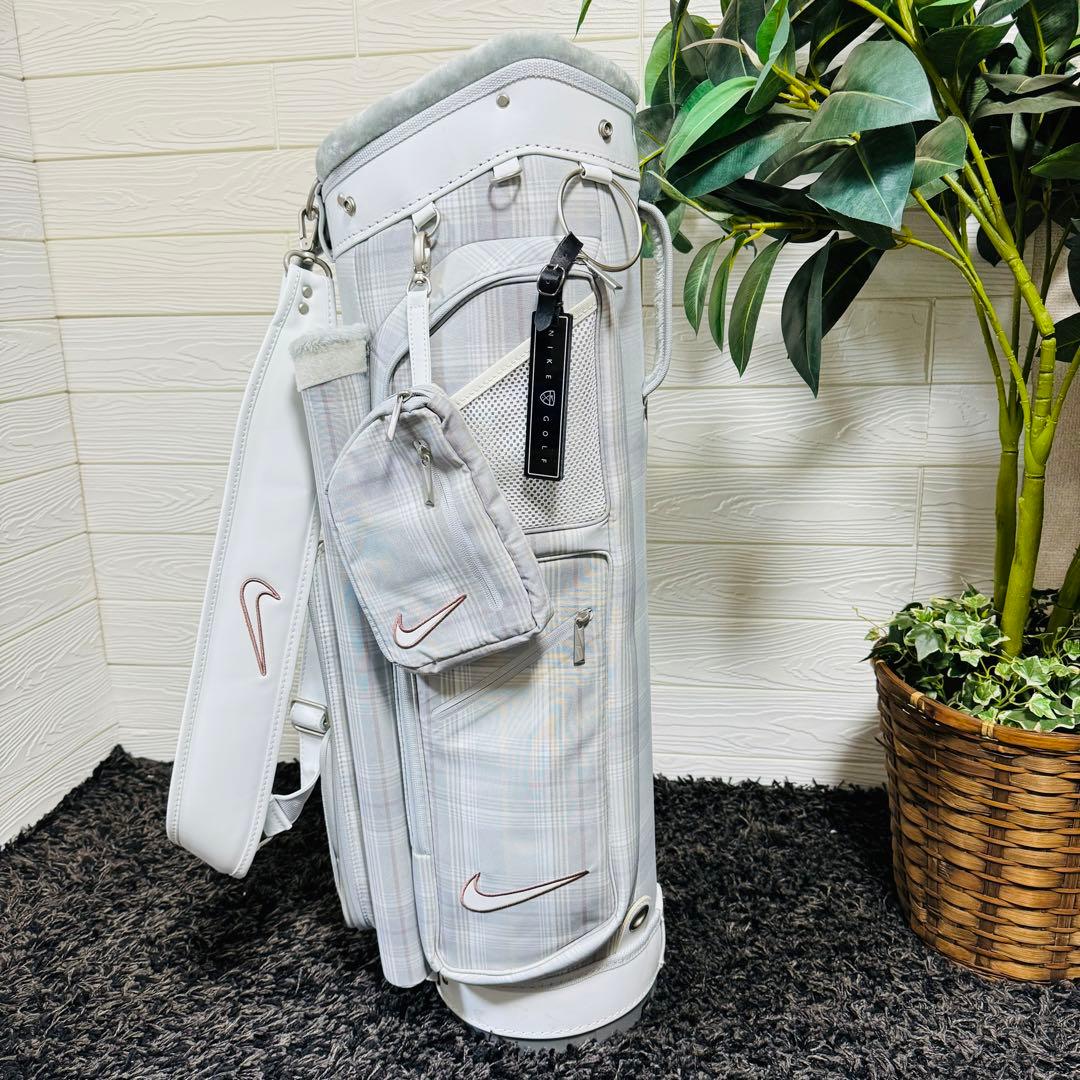 NIKE キャディバッグ　10分割　レディース　チェック　ナイキ　ゴルフ