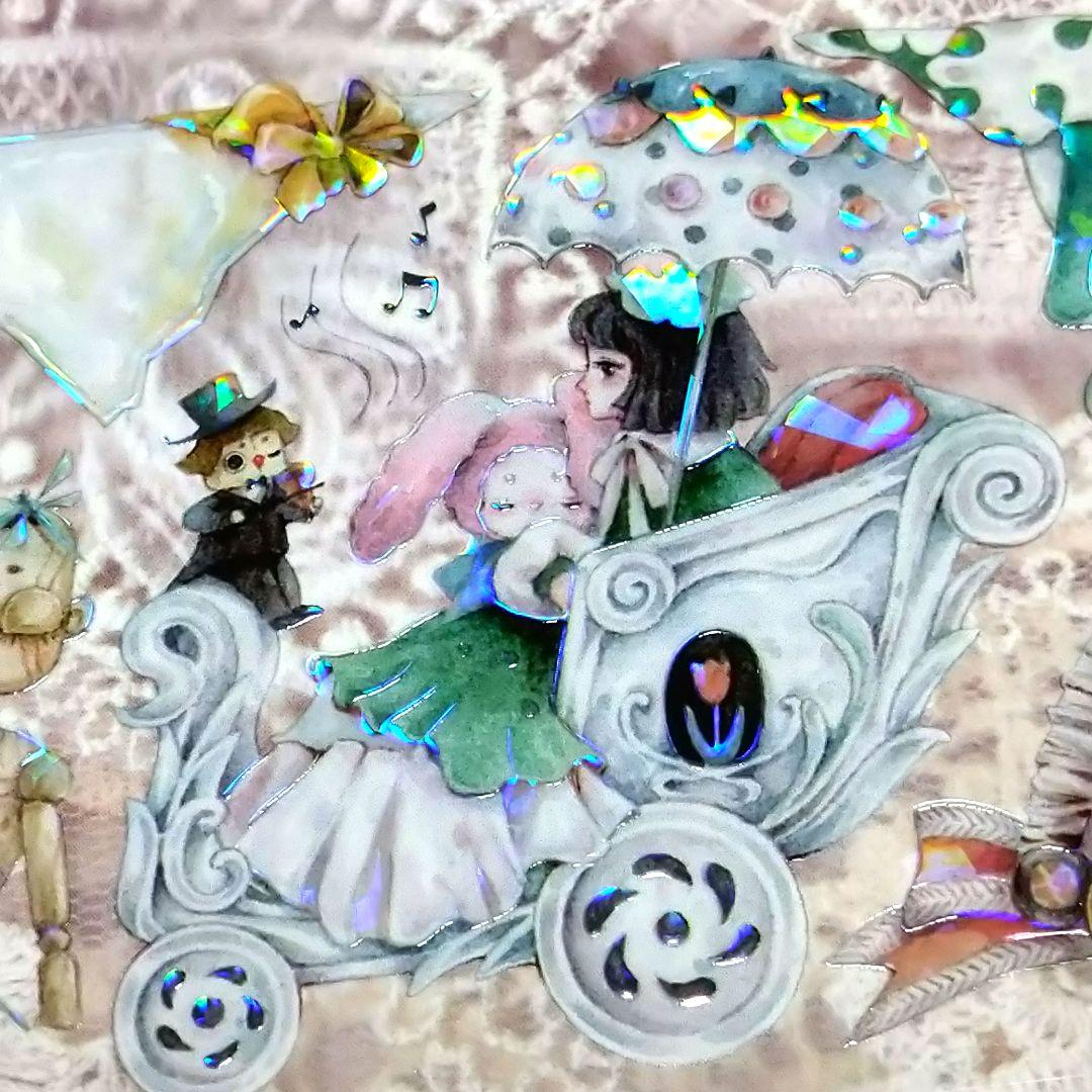 ✩のこり２✩J649＃荒野乐园(贝壳光)森遇切り売り海外人物装飾マステ