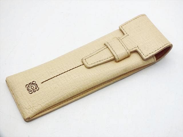 [2971]　良品　＊ロエベ＊　レザー　ペンケース　ロゴ
