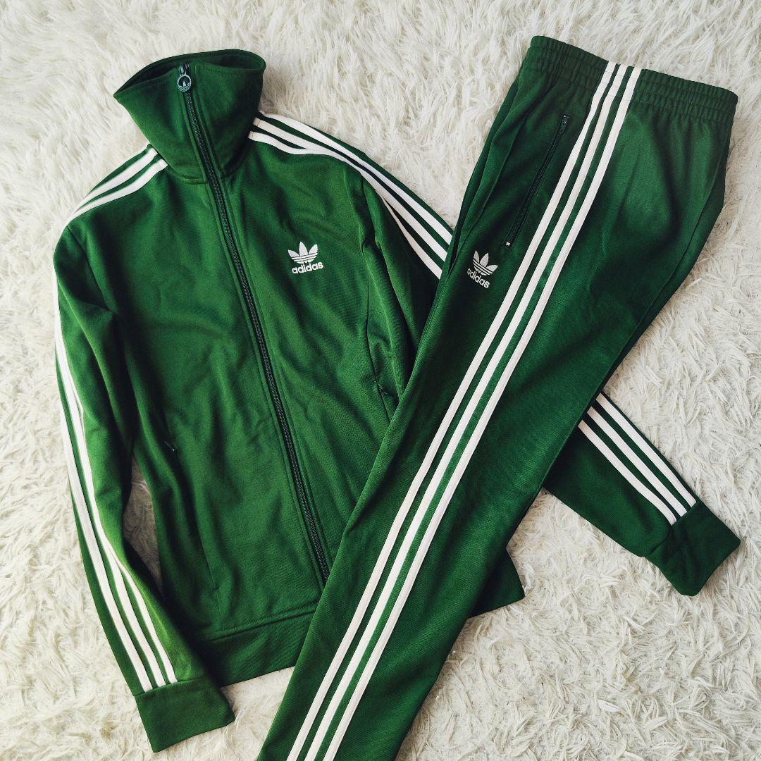 【希少セットアップ】アディダス★トラックジャケット+パンツ S相当 グリーン