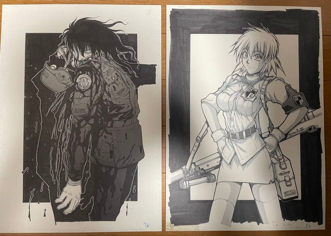 ヘルシング 20周年記念複製原画 王立国教騎士団セット