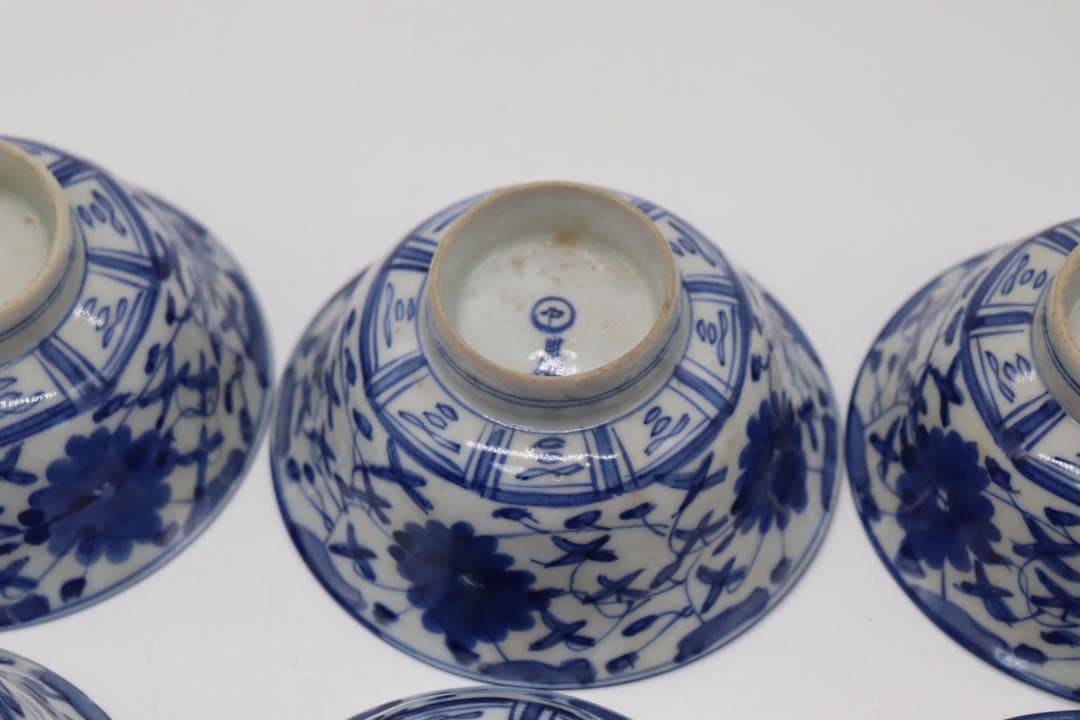 中国　新渡　染付茶碗6点①　送料込み0207