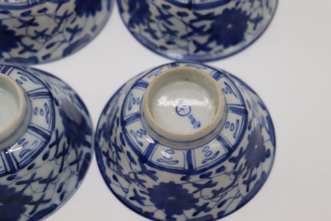 中国　新渡　染付茶碗6点①　送料込み0207