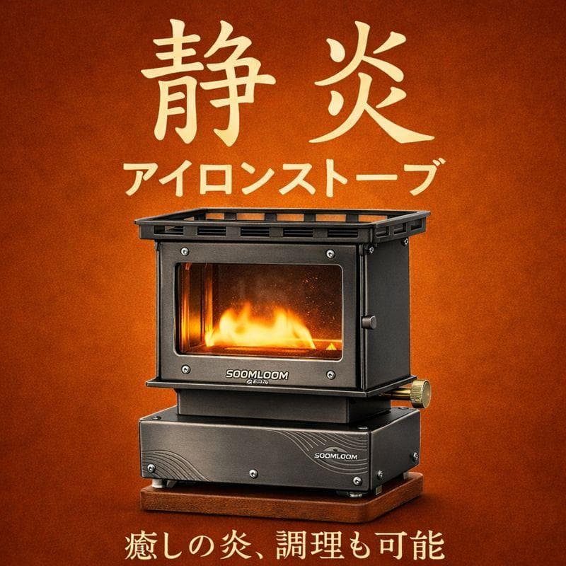 0204 新発売 軽量チタン調 アイロンストーブ 炎鑑賞 キャンプ 灯油 小型