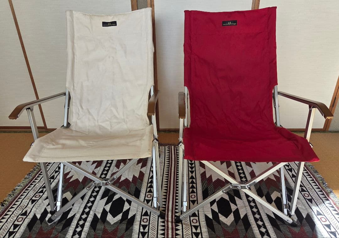 【美品】超レア 小川テント ハイバックアームチェア 二脚