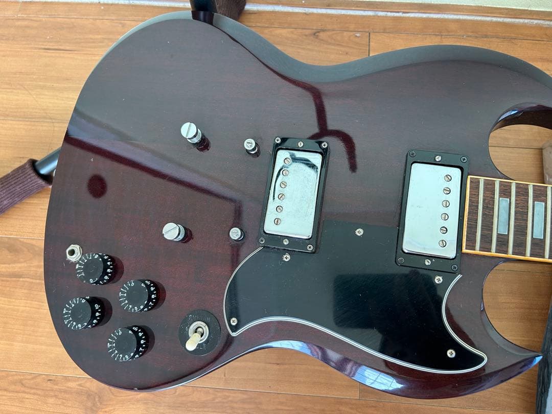 GRECO SGタイプ エレキギター ワインレッド　ソフトケース付き