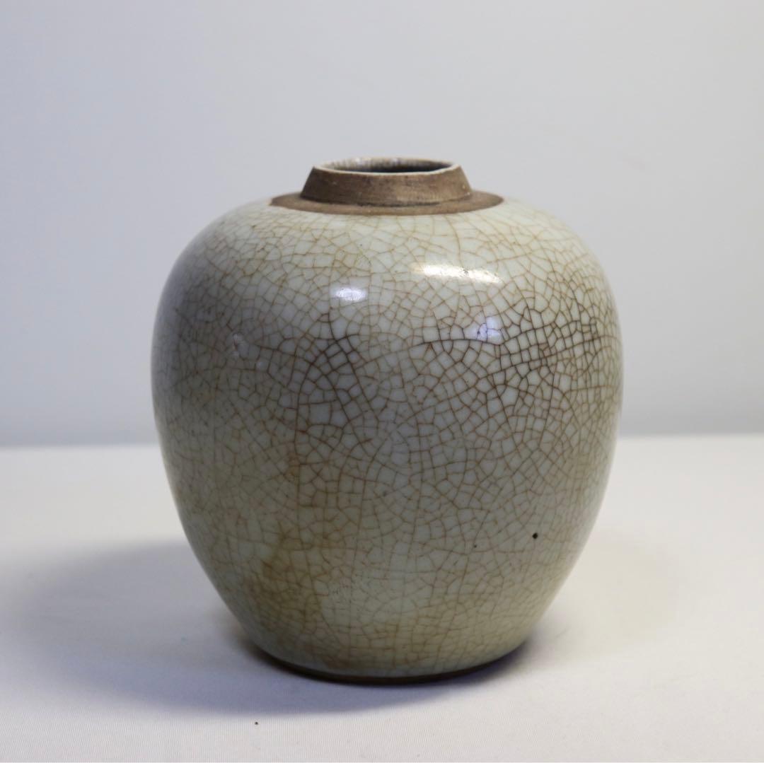 中国　清朝期　哥釉小壺　アンティーク　送料込み0717