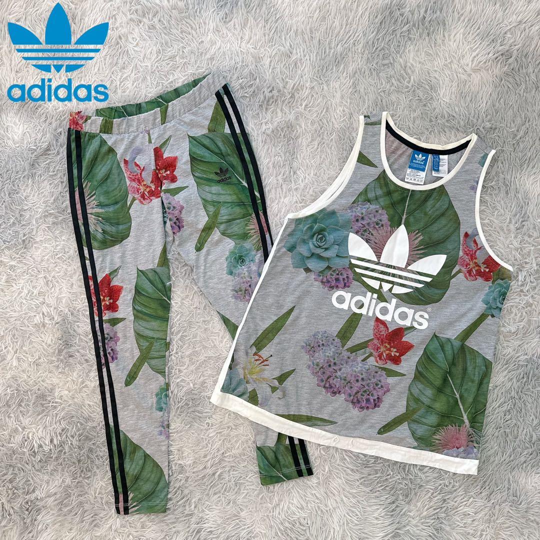 希少◇人気！adidas アディダス オリジナル セットアップ ボタニカル柄