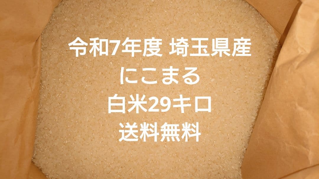 令和7年度 埼玉県産⭐にこまる⭐白米29キロ 送料無料