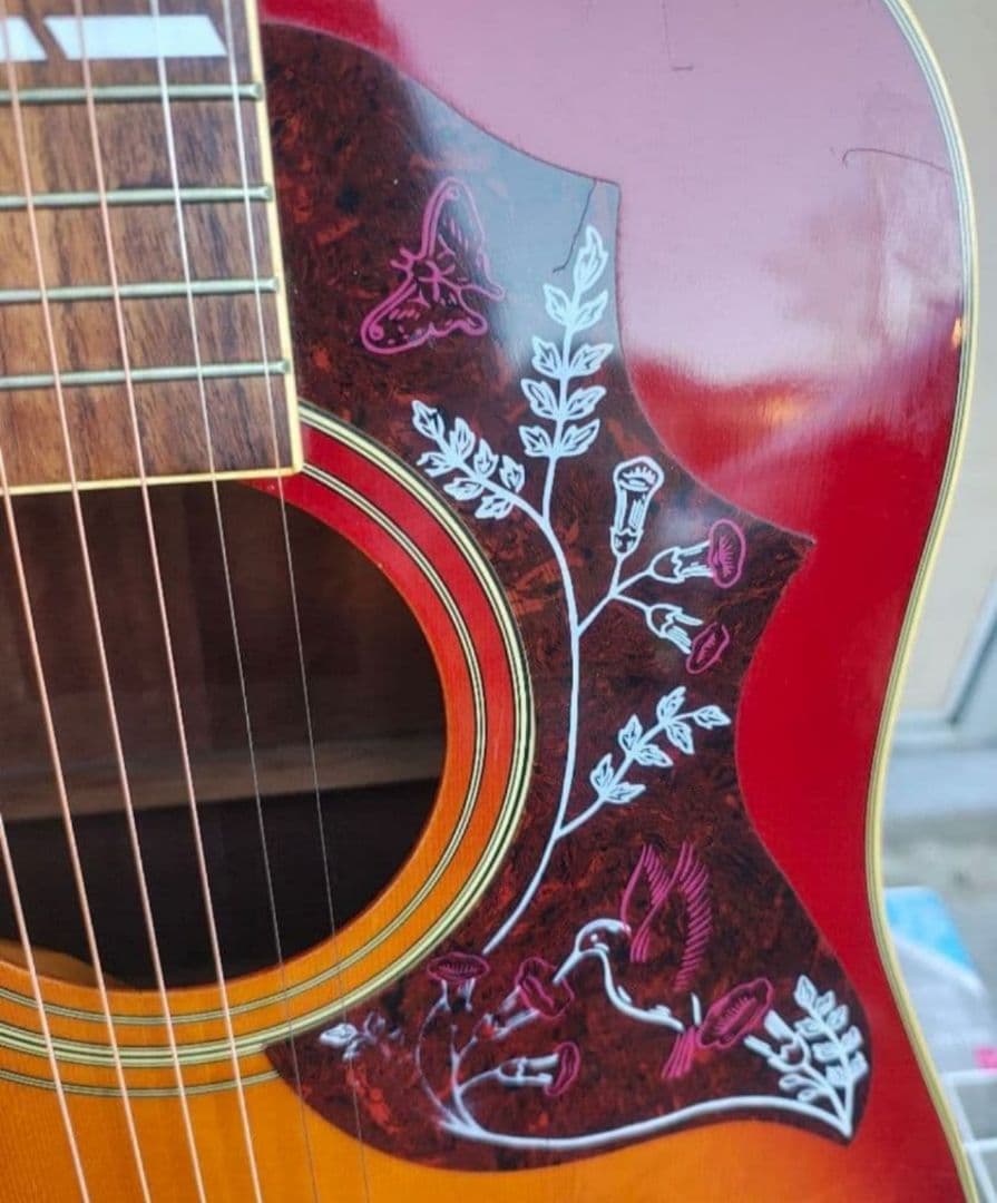 美品 Hummingbird PU付エレアコ G社シール２枚 USAストラップ