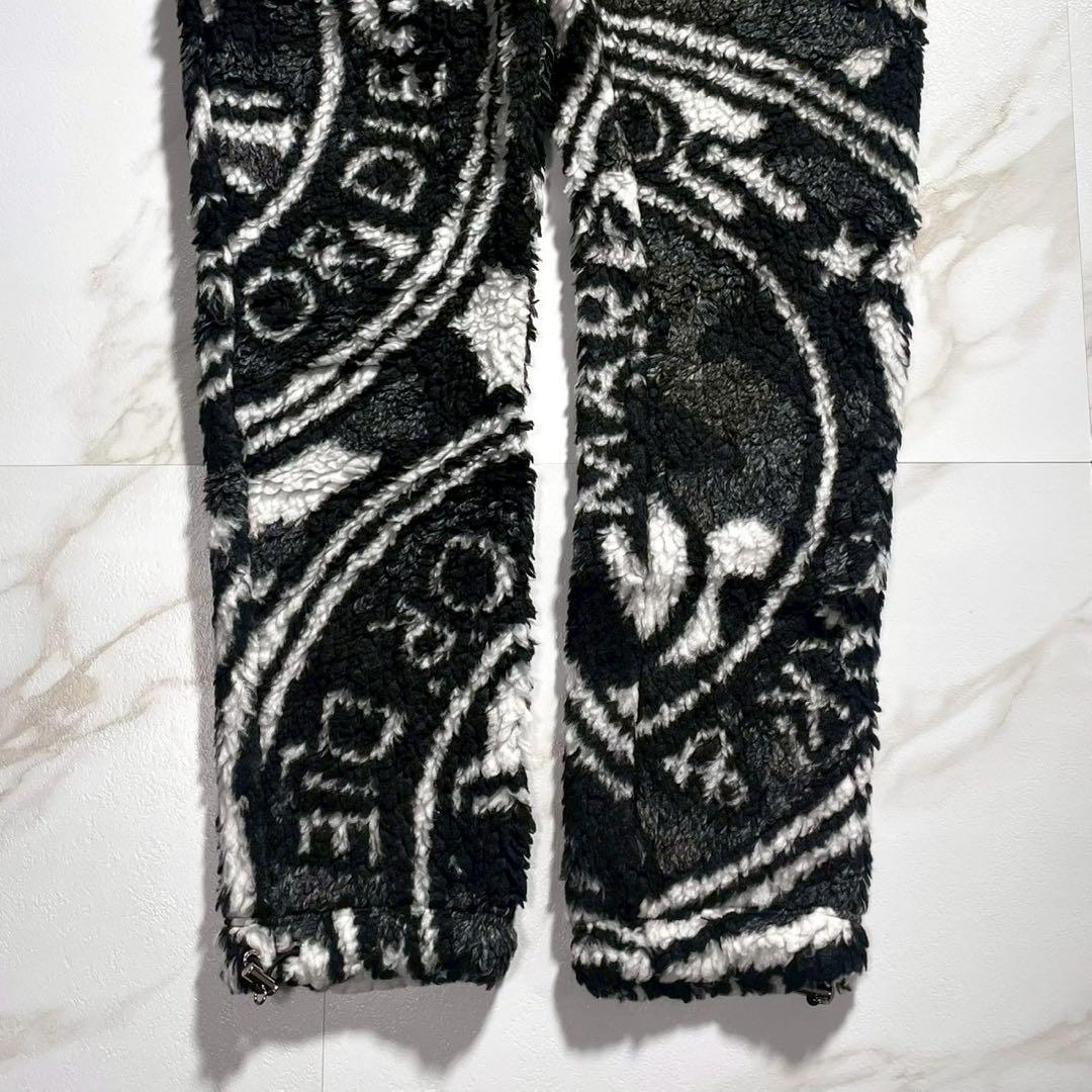 MARK&LONA ボアパンツ 黒×白 総柄 スカル メンズ 44 ゴルフウェア