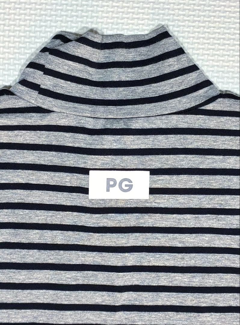 PEARLY GATES ベア天竺 ハイネックカットソー（GRAYボーダー／4）