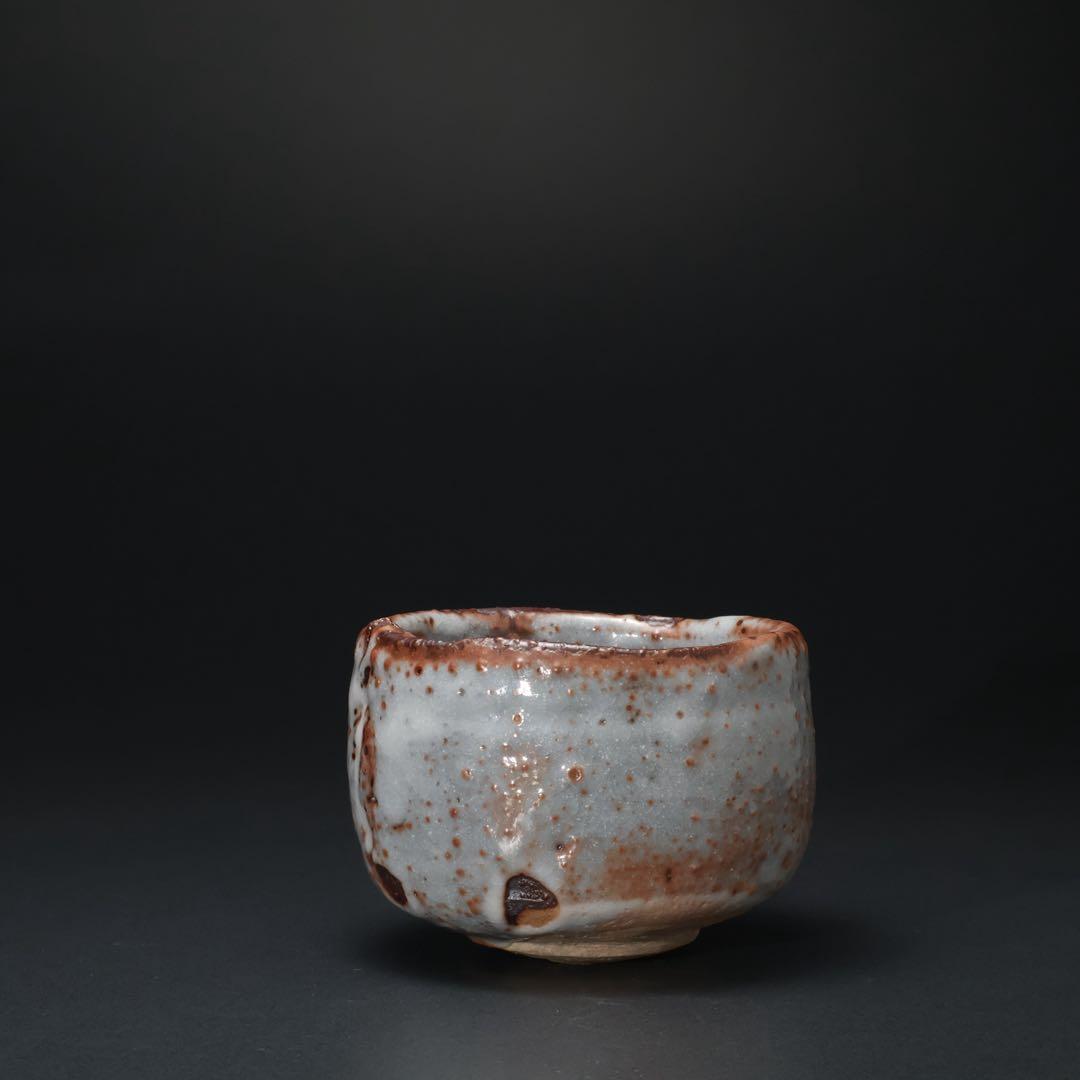 【最終価格】抹茶碗　鼠志野亀の絵　月形那比古　夏至亀　共箱　R1424お14