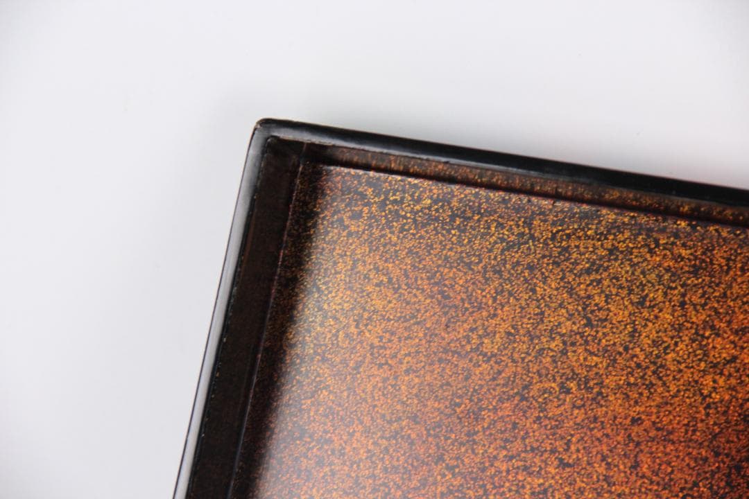 二代雲山作　蒔絵彩色　胡蝶蘭図　漆塗　硯箱　書道具　美品　時代物 EG1-20